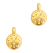 Colgantes met&aacute;licos DQ florecita Dorado (sin n&iacute;quel)