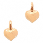 Colgantes met&aacute;licos DQ coraz&oacute;n Oro rosado (sin n&iacute;quel)