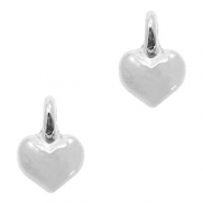 Colgantes met&aacute;licos DQ coraz&oacute;n Plata vieja (sin n&iacute;quel)
