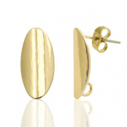 Fornituras met&aacute;licas DQ pendiente base ovalado 9x18mm oro (sin n&iacute;quel)