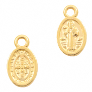 Colgantes met&aacute;licos DQ Jes&uacute;s ovalada Dorado (sin n&iacute;quel)