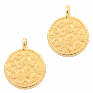 Colgantes met&aacute;licos DQ leopardo print 12mm Dorado (sin n&iacute;quel)