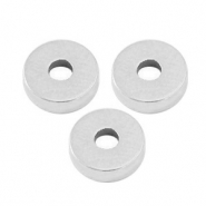 Abalorios metálicos DQ disco rondeles 6x2mm Plata vieja (sin niquel)