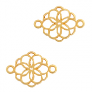 Colgantes met&aacute;licos DQ entrepieza flor Dorado (sin n&iacute;quel)