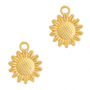 Colgantes met&aacute;licos DQ girasol 15mm Dorado (sin n&iacute;quel)