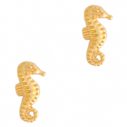 Abalorios met&aacute;licos DQ caballito de mar Dorado (sin n&iacute;quel)