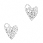 Colgantes Plexx coraz&oacute;n glitter Plateado
