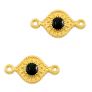 Colgantes met&aacute;licos DQ entrepieza Negro-dorado (sin n&iacute;quel)