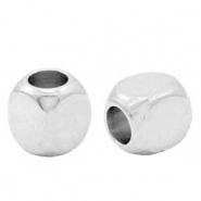 Abalorios metálicos DQ cubo 3mm Plata vieja (sin níquel)