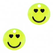Colgantes Plexx smiley corazones Amarillo ne&oacute;n