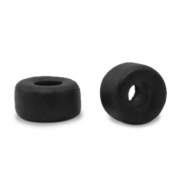 Abalorios de cer&aacute;mica griega DQ 7mm Negro