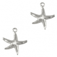 Colgantes met&aacute;licos DQ estrella de mar Plata vieja (sin n&iacute;quel)