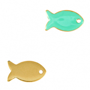 Colgantes met&aacute;licos DQ pez Dorado-azul veraman (sin n&iacute;quel)