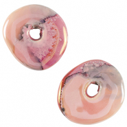 Abalorios de cerámica griega DQ dona Rosa-negro