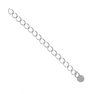 Fornituras met&aacute;licas DQ extenci&oacute;n de cadena moneda 4mm Plata vieja (sin n&iacute;quel)