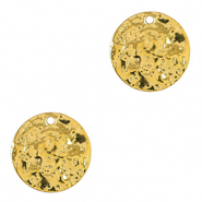 Colgantes met&aacute;licos DQ irregular 15mm Dorado (sin n&iacute;quel)