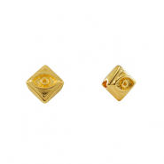 Abalorios metálicos DQ rombo con ojo Dorado (sin níquel)