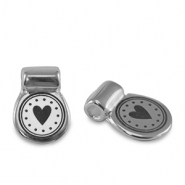 Correderas metálica DQ corazón Plata vieja (sin níquel)