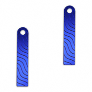 Colgantes llamativos barra & onda Azul real met&aacute;lico
