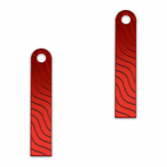 Colgantes llamativos barra & onda Rojo met&aacute;lico