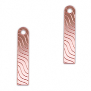 Colgantes llamativos barra & onda Rosa claro met&aacute;lico