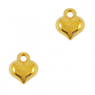 Colgantes met&aacute;licos DQ coraz&oacute;n Dorado (sin n&iacute;quel)