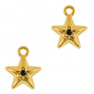 Colgantes met&aacute;licos DQ Dorado-negro (sin n&iacute;quel)