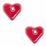 Abalorios de cerámica griega DQ corazón Rojo hoguera