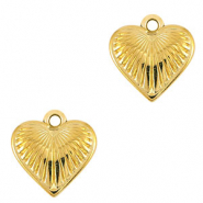 Colgantes met&aacute;licos DQ coraz&oacute;n Dorado (sin n&iacute;quel)