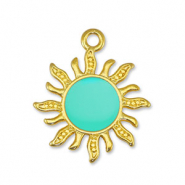 Colgantes met&aacute;licos DQ sol Veraman Azul-Dorado (sin n&iacute;quel)