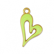 Colgantes met&aacute;licos DQ coraz&oacute;n Amarillo lim&oacute;n-Dorado (sin n&iacute;quel)