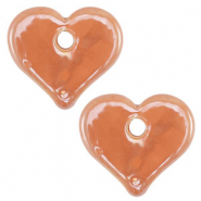 Abalorios de cerámica griega DQ corazón Naranja