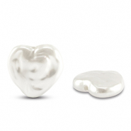 Imitaci&oacute;n de perlas de agua dulce coraz&oacute;n Blanco