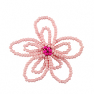 Colgantes Acero Inox flor Rosa claro