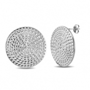 Pendientes Acero Inox redondos Plateado