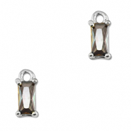 Colgantes de cristal rect&aacute;ngulo Multicolor-plateado