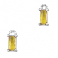 Colgantes de cristal rect&aacute;ngulo Amarillo-plateado