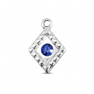 BY31&reg; Colgantes Acero Inox rombo Plateado-azul zafiro