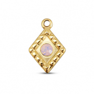 BY31&reg; Colgantes Acero Inox rombo Dorado-rosa &oacute;palo suave