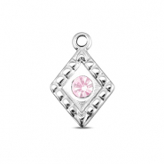 BY31&reg; Colgantes Acero Inox rombo Plateado-rosa &oacute;palo suave