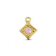 BY31&reg; Colgantes Acero Inox rombo Dorado-rosa &oacute;palo suave