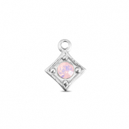 BY31&reg; Colgantes Acero Inox rombo Plateado-rosa &oacute;palo suave