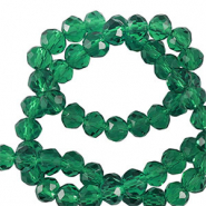 Abalorios faceteados disco 6x4mm Verde petr&oacute;leo