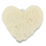 Colgantes llamativos Pompón corazón Blancuzco