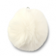 Colgantes llamativos Pompón Blanco