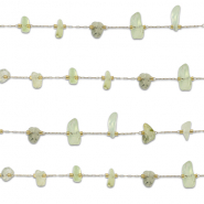 Fornituras Acero Inox cadena jasseron Prenita irregular Dorado-verde claro