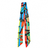 Bandana Pa&ntilde;uelo con estampado vibrante Multicolor-rojo-azul