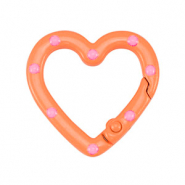 Fornituras coloridas anilla de llavero coraz&oacute;n Naranja-rosa