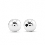 Abalorios met&aacute;licos redondos 8mm Plateado met&aacute;lico