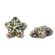 Abalorios de cer&aacute;mica estrella de mar Marr&oacute;n claro